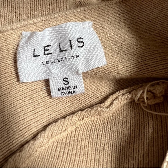 LE LIS TAN LONG SLEEVE LACE UP OPEN BACK CROPPED TOP WITH SQUARE NECK SIZE SMALL - Picture 8 of 10